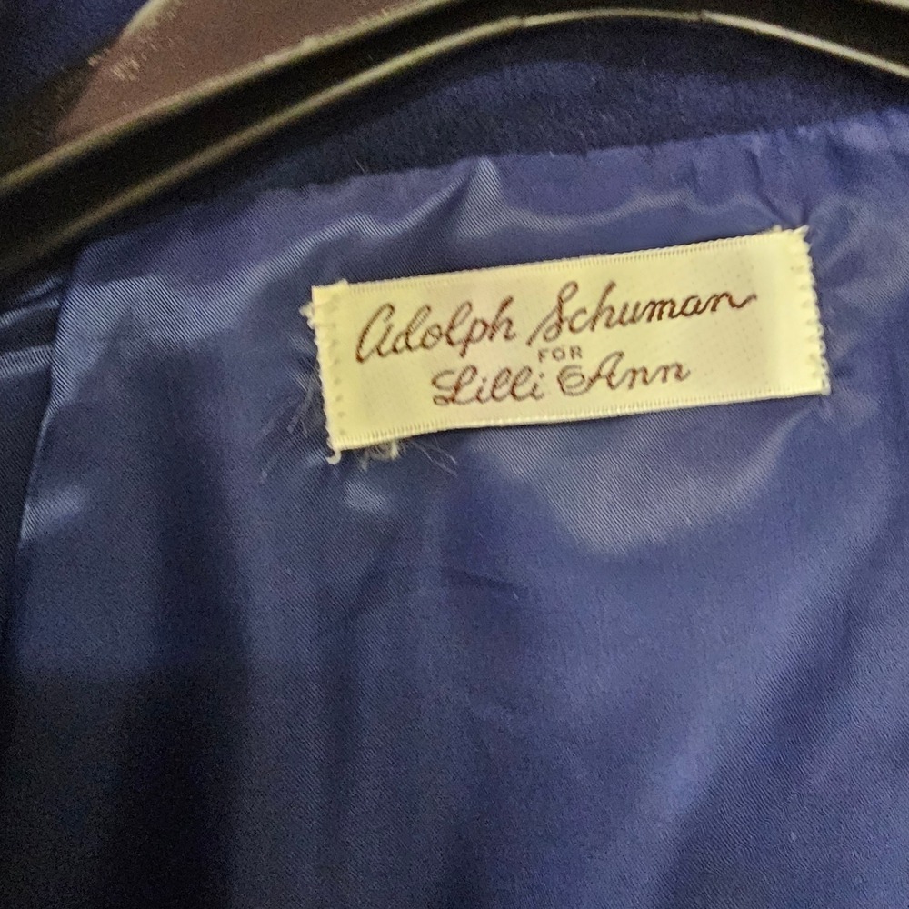 Vintage Adolf Schuman For Lilli Ann Blue Uktra Suede Blazer - Picture 2 of 7